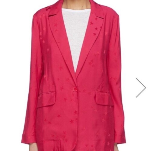 Equipment X Tabitha Simmons Pink Star Print Blazer Jacket Size 6 - Picture 1 of 8